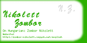 nikolett zombor business card